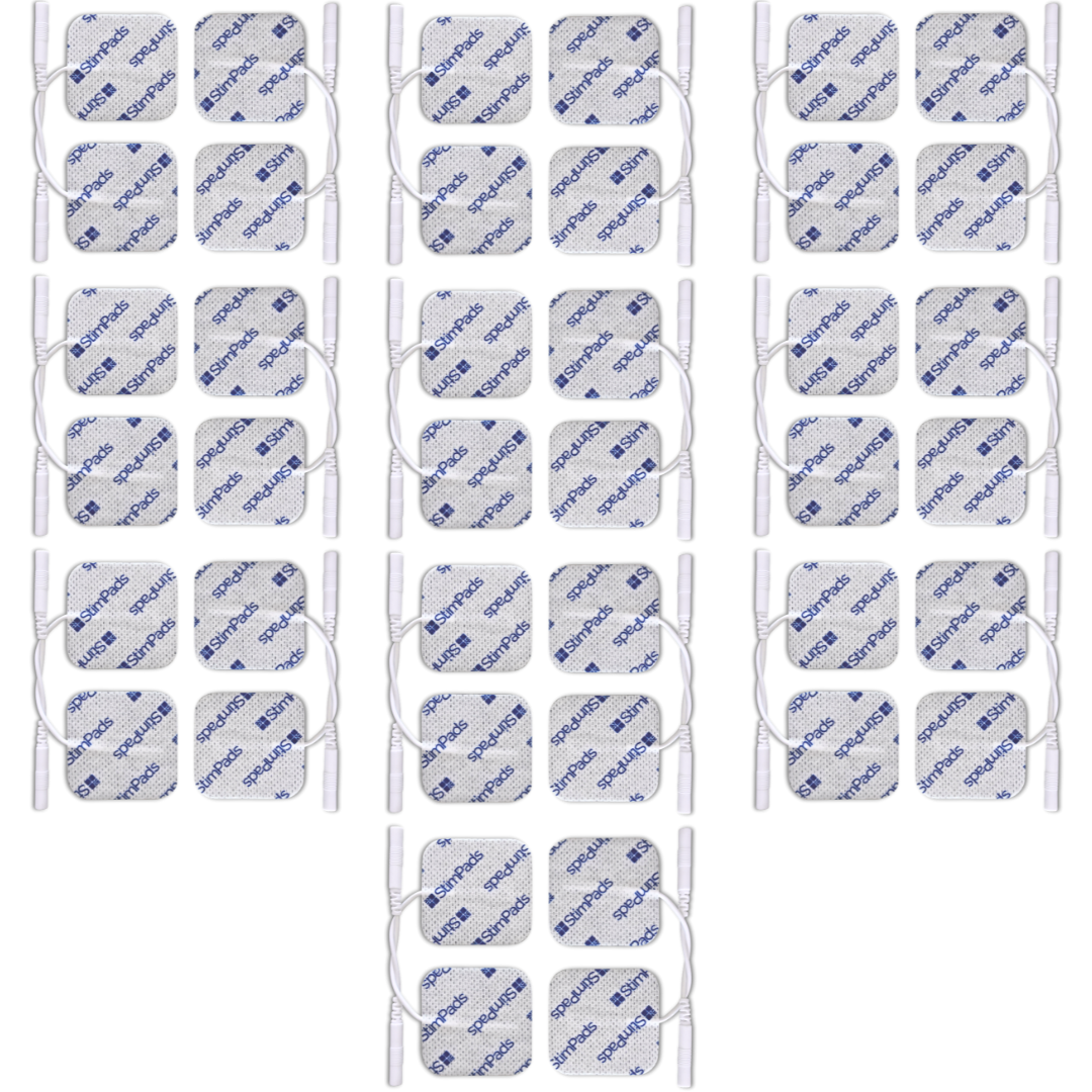 StimPads, 50X50mm, Pack Economique de 12 Electrodes TENS – EMS Haute Performance, Longue Durée de Vie avec Connecteur Broche Universel 2mm StimPads, 50X50mm, Pack Economique de 12 Electrodes TENS – EMS Haute Performance, Longue Durée de Vie avec Connecteur Broche Universel 2mm